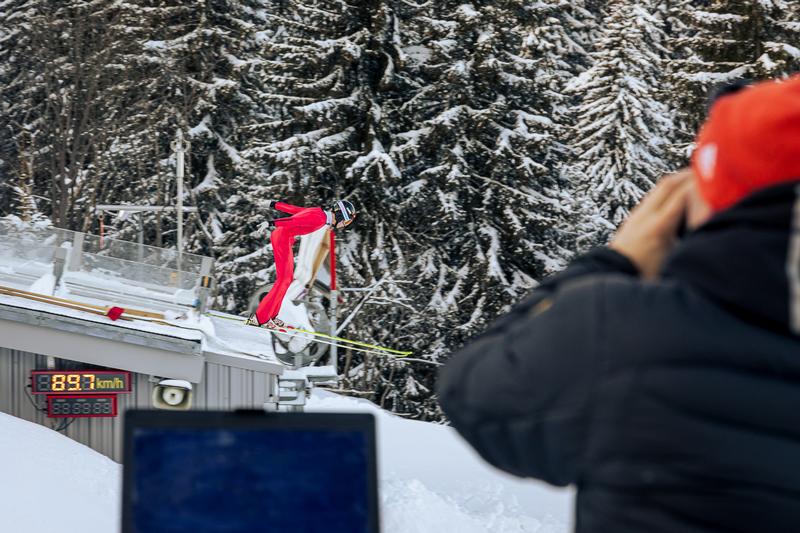 Sprungtraining an der Fichtelbergschanze