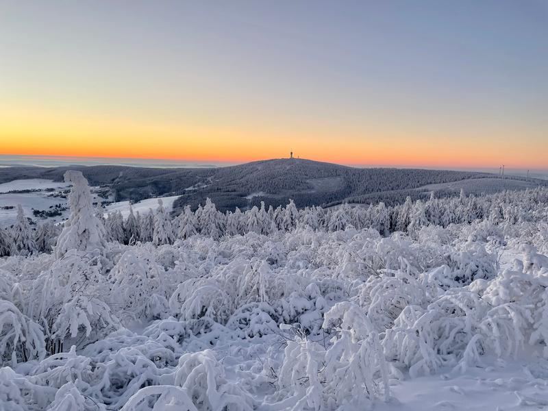 Winterlicher Blick zum Keilberg