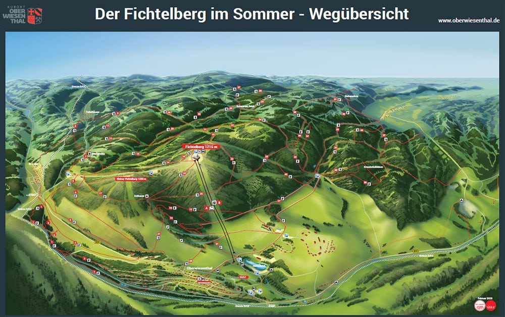 Wegeübersicht Sommer Oberwiesenthal