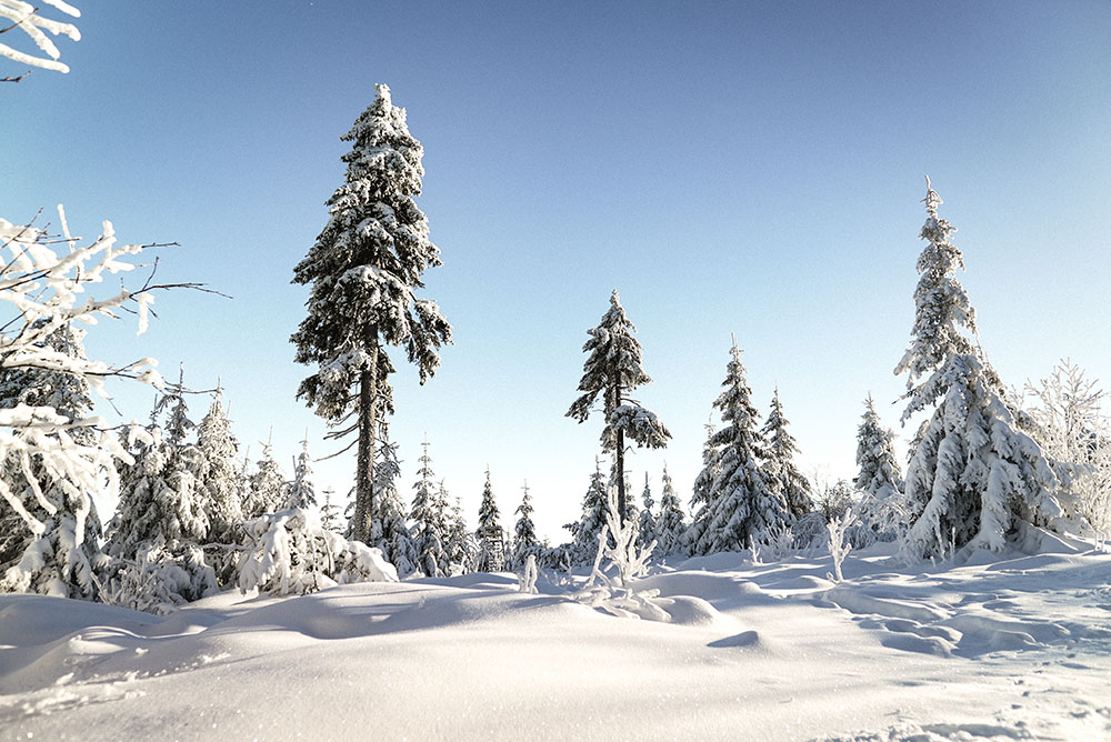 Winterlandschaft auf dem Fichtelberg