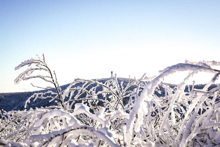Blick zum Keilberg im Winter