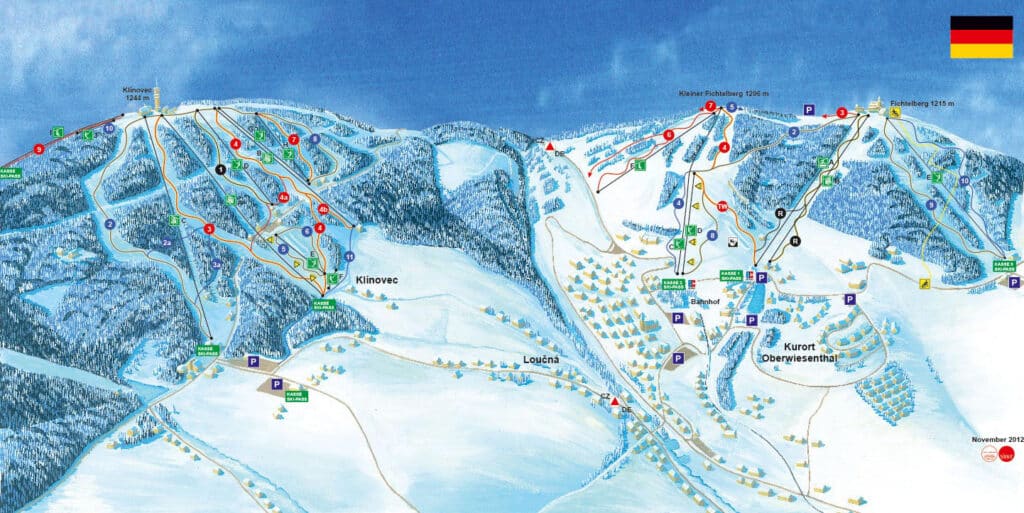 Karte Interskiregion Fichtelberg - Keilberg